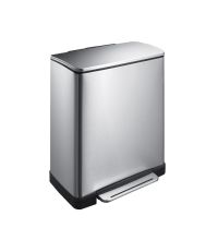 Pedaalemmer E-Cube EKO 28 + 18 liter recycling mat RVS