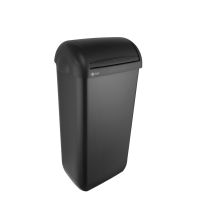 Afvalbak BlackSatino 23 liter zwart gesloten inworp