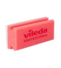 Schuurspons met handgreep Vileda rood/wit 15 x 7 cm