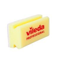 Schuurspons met handgreep Vileda geel/wit 15 x 7 cm