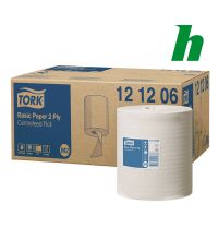 Poetspapierrol Tork Basic Paper Centerfeed 2-laags M2