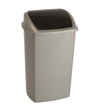 Afvalbak Swing 50 liter kunststof zilver zwart VB 200918