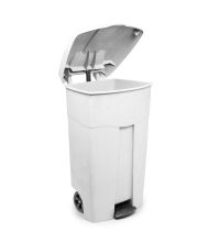 Container verrijdbaar 125 liter incl. voetpedaal wit VB 009936