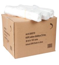 Afvalzak HDPE 63 x 60 cm T10 transparant