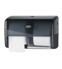 Toiletpapierdispenser Comtesse Basic Duo Coreless kunststof zwart