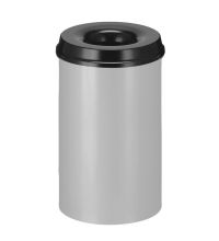 Papierbak 20 liter metaal grijs/zwart vlamdovend